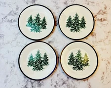 Royal Norfolk Christmas Tree 7.75” Salad Plates Set of 4 NEW