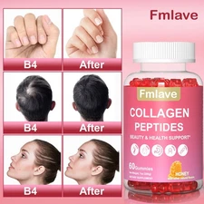 Collagen - HAIR, SKIN & NAILS - Revitalized look 1 Bottle 60 Gummies Free Ship
