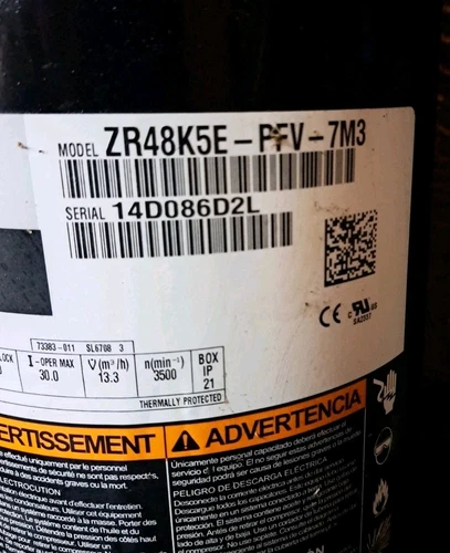 Emerson Copeland / ZR48K5E-PFV-7M3 / V 208-230 / PH 1 / Compressor