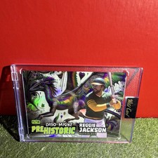Wild Card Dino-Might Reggie Jackson Serial Numbered 11/18 Baseball Card