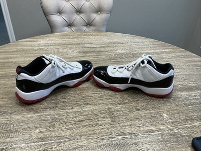 AIR JORDAN XI 11 RETRO LOW USED SZ 10.5 CONCORD BRED WHITE RED BLACK AV2187-160