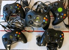 Lot Of 5 Original Xbox Controllers DUKE Black...