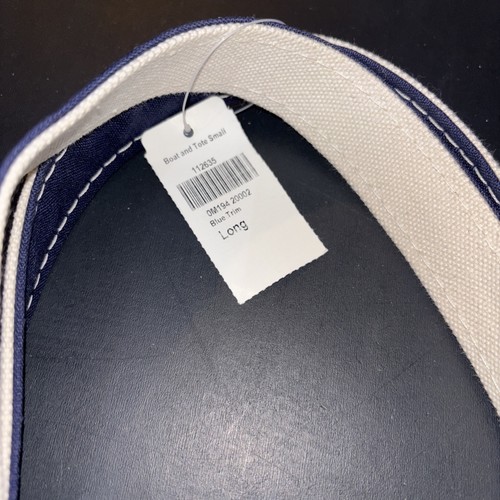 NWT Vintage LL Bean Boat & Tote Oatmeal & Navy Heavy Canvas Small Long HandleBag - Picture 3 of 13