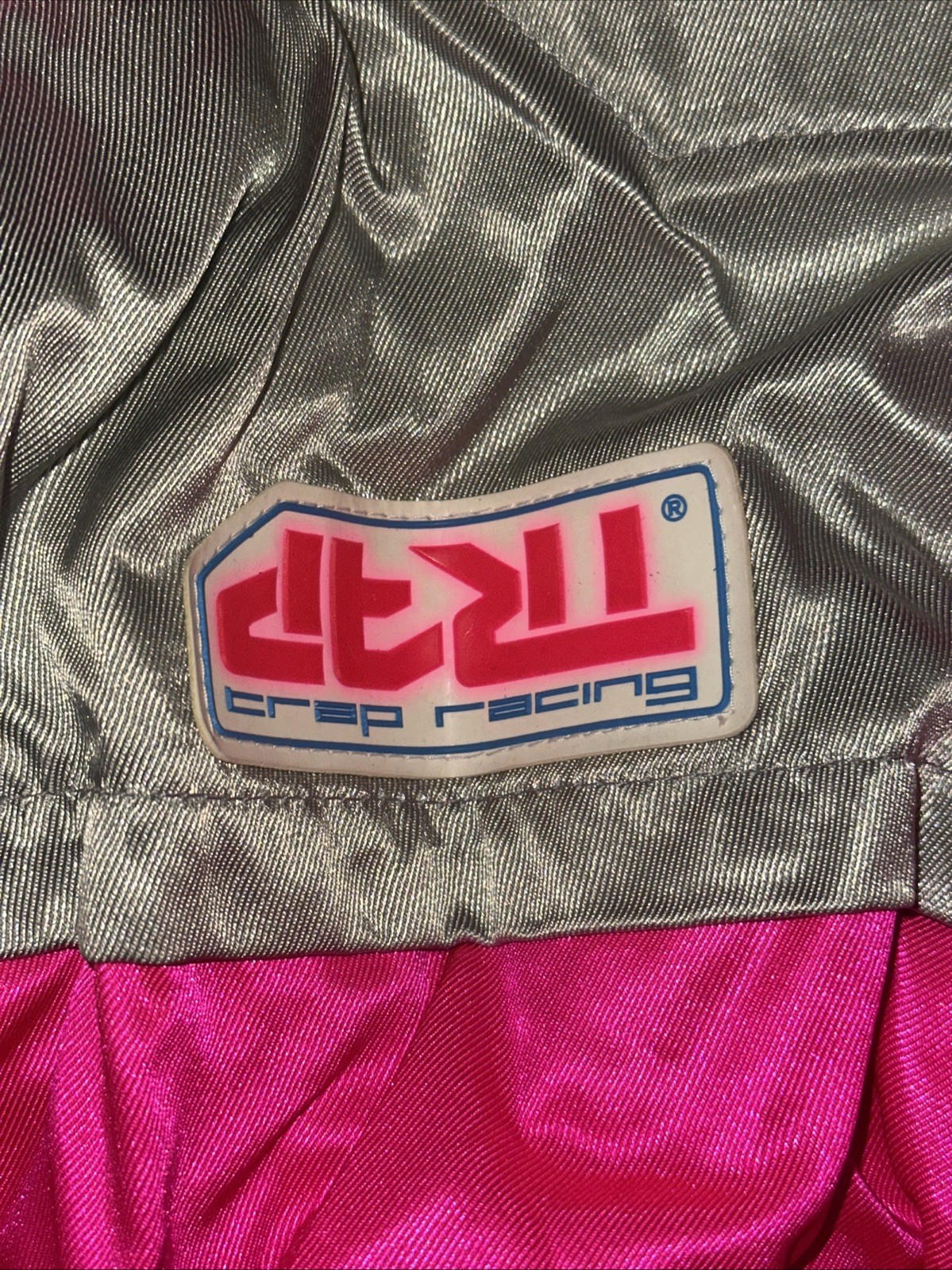 1990's Trap Racing Motocross Jacket Pink Silver Mens Medium Mx Super Evo Coat image 2