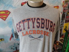 Vintage Gettysburg Lacrosse College Grey T Shirt L