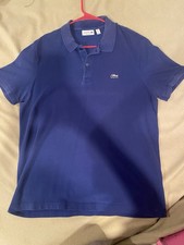 Lacoste Men's Blue Regular Fit Polo Shirt XL Short Sleeve Logo Button