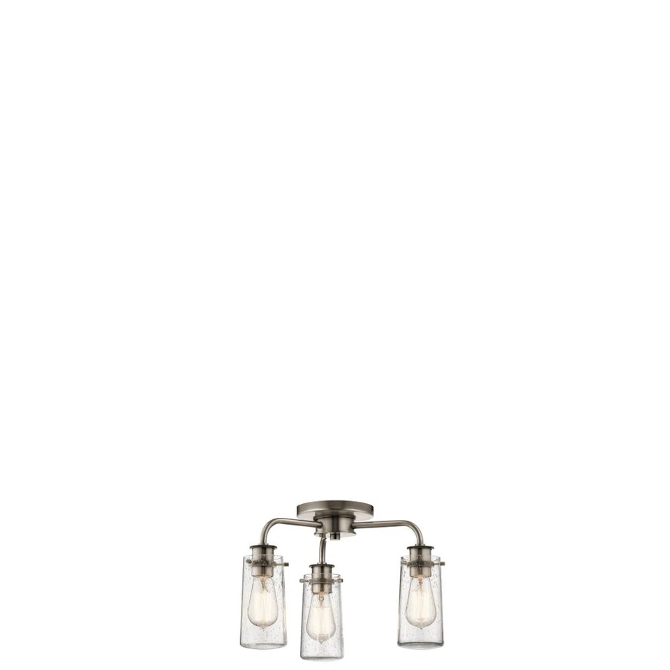 Iluminación Kichler - Lámpara de araña de tres luces/montaje semi empotrado - Lámpara de araña/semi Foto 4 de 4