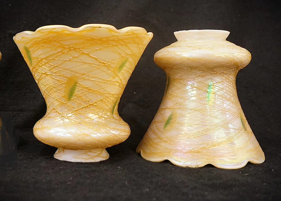 Quezal 风格金线 Aurene 灯罩,挂心,3 件套 — 第 2/4 张图片