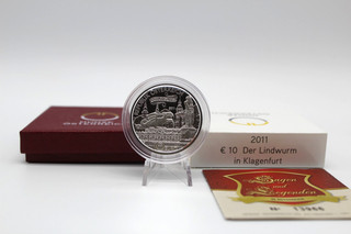 PRAGER: Österreich 10 Euro 2011 Der Lindwurm in Klagenfurt Silber [B20]#k