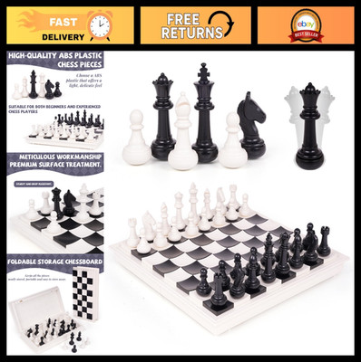 Portable Travel Chess Set with Self-Righting Wobble Pieces - 11'' DIY Interlockin