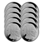 Lot of 10 - 1 oz Asahi Buffalo Silver Rounds .999 Fine