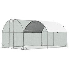Large Metal Chicken Coop Outdoor Galvanized Dome Cage w/ Cover 9 ft x 12.5 ft