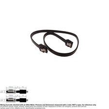 Cable SATA 7-Pin Data CD HDD SSD Drive 19.5" 180 Degree Straight Locking Clip