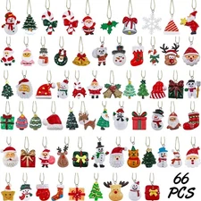 WILLBOND 66 Pieces Mini Resin Christmas Ornaments Tree Ornament... 