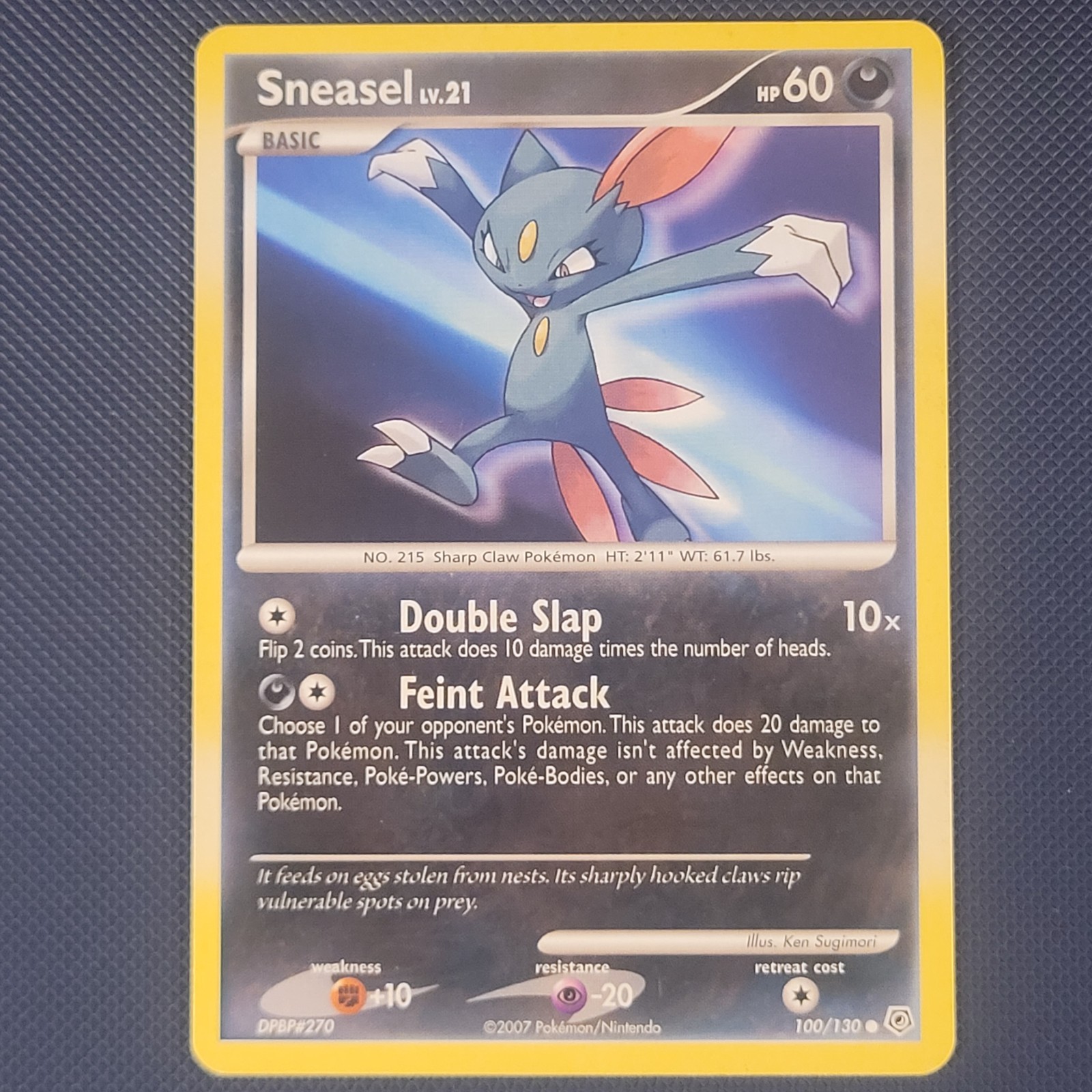 Sneasel 100/130 - Diamond & Pearl Base - Common Pokemon Card - LP