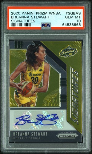 2020-21 Panini Prizm WNBA Breanna Stewart #SG-BAS Signatures Auto Storm PSA 10