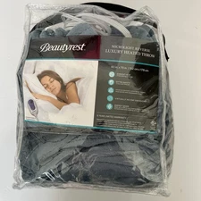 Beautyrest Heated Blanket Throw Blue Luxury Microlight Reverse 60X70 Inches