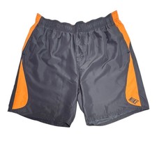 Nike Swim Shorts Mens XL Gray Orange Mesh Lined Swoosh