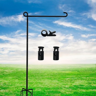 Garden Flag Stand-Holder-Pole High 50 Inch with 5 Prong Base Garden Flag Stop...
