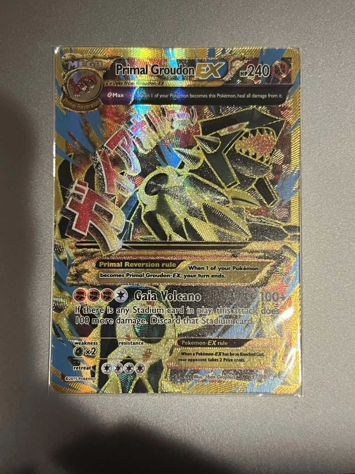 Primal Groudon EX Holo Full Art 97/98 XY - Ancient Origins Pokémon 2015