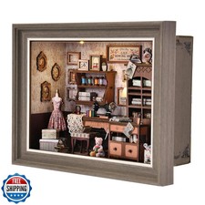 Book Nook Kit: 3D Wooden Puzzle with LED Lights, USB-Powered, Wall-Mount