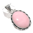 Pink Opal Gemstone 925 Sterling Silver Jewelry Pendant 1.65" Gift for Her h406
