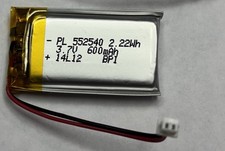 3.7V 600mAh 2.22Wh Lipo Battery PL 552540 JST 2Pin PH 1.25mm Connector 4 Pack