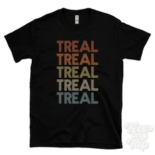 TREAL REPEATED RETRO STYLE T-SHIRT mens & womens uk place name gift