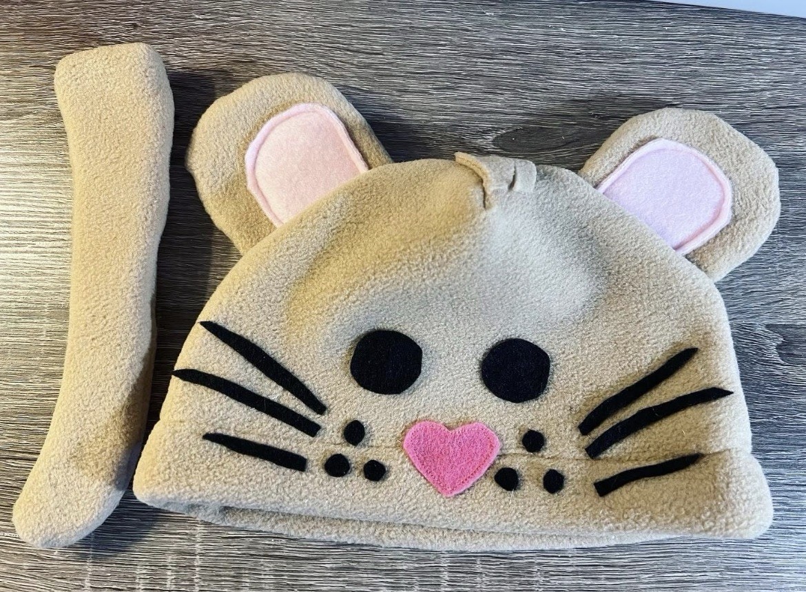 Handmade Soft Fleece Mouse Hat and Tail for Kids 2-5T