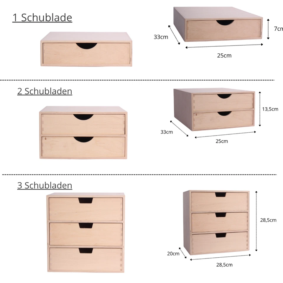 Schubladenbox aus Holz Organizer Minikommode für Kleinigkeiten Creative Deco - Bild 2 von 4