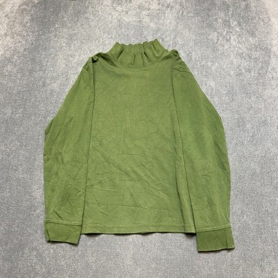 L.L. Bean Sweater Womens Medium Olive Green Mock Neck Long Sleeve Outdoor Warm