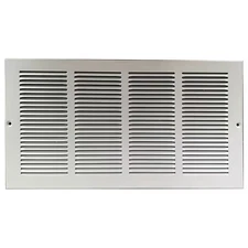 Ceiling/Wall Return Air Grille, 16 in W x 16 in H Opening, 738cfm, White, Steel,