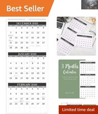 Stylish 2026 Calendar - 3- Layout for Effortless Planning, 11" x 26"