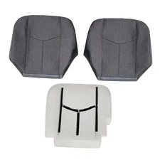  Front Driver and Passenger Side Bottom Replacement Seat Covers Cloth Gray & 