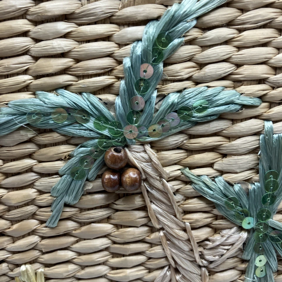 Vintage Cappelli Straworld Inc. Tote, Sequined Monkeys & Palm Trees,  2002 - Image 4 of 4