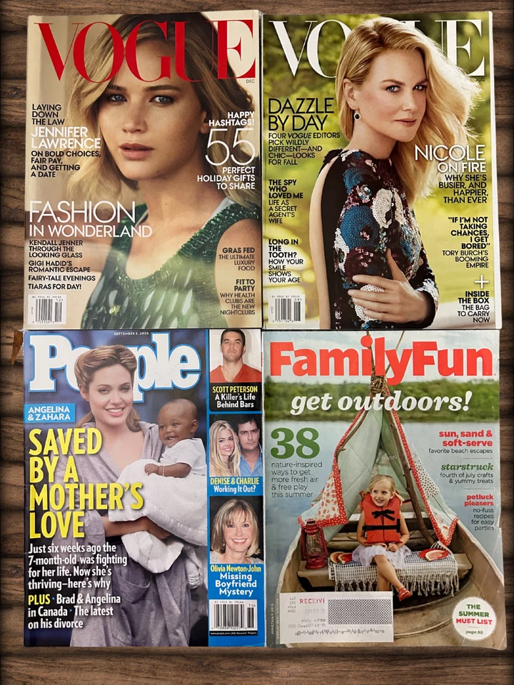 Mixed Lot 21 Celebrity Magazines Vogue Elle Esquire People Shape Gwyneth Jolie Foto 2 de 4