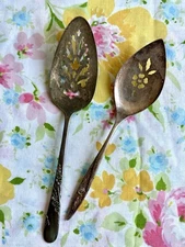 Vintage Silverplate Pie Cake Servers Set of 2