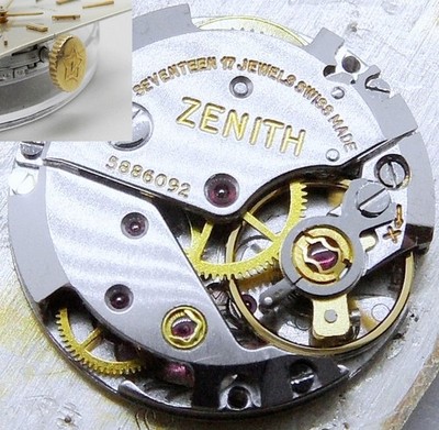 ZENITH 1520 FUNKTIONSFÄHIG + ZENITH STERNKRONE + ZIFFERBLATT - WORKING