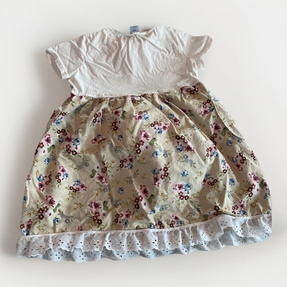 Vestido Floral Manga Corta Vintage Jerzees Niñas Pequeñas Casa LHOTP Talla S (A22) Foto 4 de 4