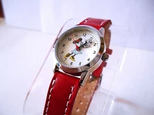 ACCUTIME WATCH CORP. DISNEY MN1023 Silvertone Minnie Mouse Watch  - New Battery