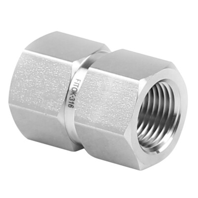 FITOK 316 SS Hex Coupling 1/2 Female NPT, 4900 psi, SS-PCG-NS8