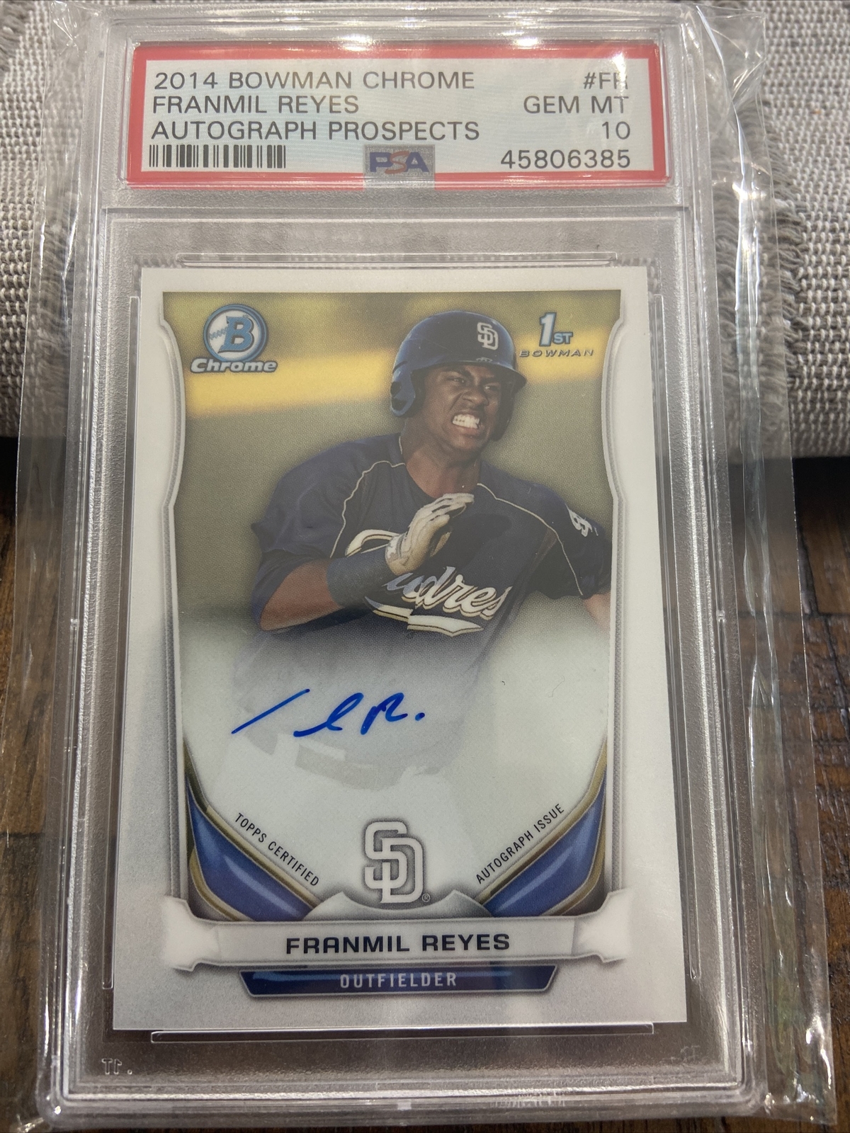 Franmil Reyes 2014 Bowman Chrome Auto RC graded PSA 10 Gem Mint