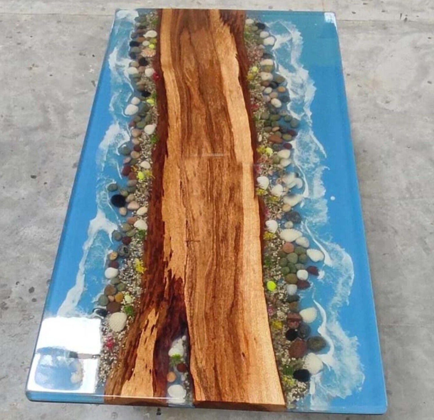 60x30 Epoxy Resin Dining Table Top Handpoured Modern Home Decor