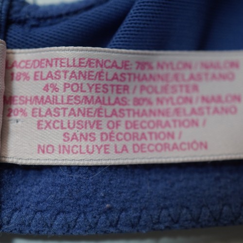 Sujetador Victoria's Secret 38C Body By Victoria Azul Encaje Acolchado Copas Con Aros - Imagen 4 de 10