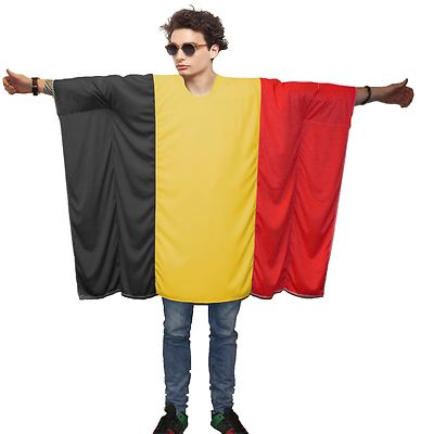 Erwachsene Belgien belgische Nationalflagge Poncho patriotische Unterstützer Kostüm