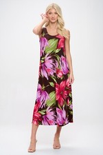 Jostar, Travel Knit Dress, long A-Line, Tank, Stretchy NO-IRON poly/span. 442