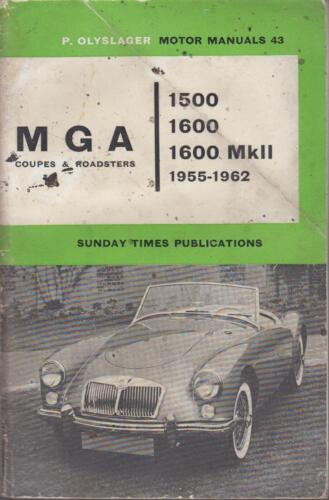 MG MGA COUPE ROADSTER 1500 , 1600 MK1 & 1600 MK2 1955 - 1962 OWNER REPAIR MANUAL - Picture 1 of 1