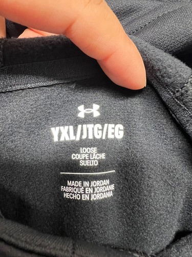 NEW Under Armour Girl's Fleece Logos Loose Black Hoodie Youth YXL/TG/EG NWT - Picture 5 of 7