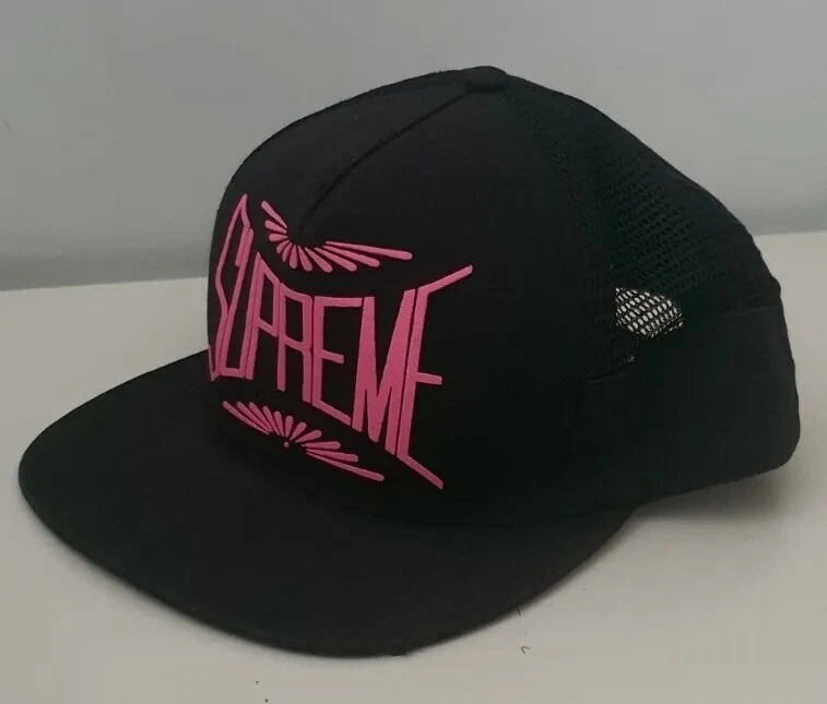 Casquette chapeau SS14 Supreme Memphis 5 panneaux noir rose vintage 2014 rare