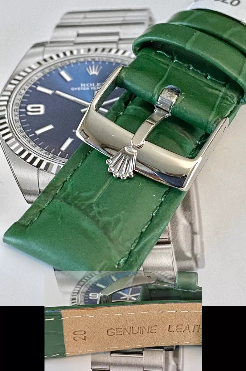 LOUIS VUITTON Green Padded Crocodile Leather Watch Strap